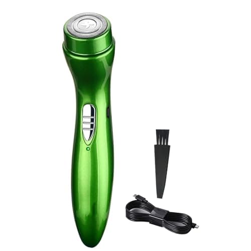 Mini Electric Shaver for Men - Pocket Size Cordless Beard Trimmer, USB Rechargeable Wet/Dry Portable Grooming Kit for Travel, Car & Camping (Green) — view 4
