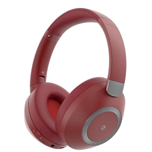 Wireless Headphones Bluetooth, Memory Foam Ear Cups, 100H Playtime (Red)