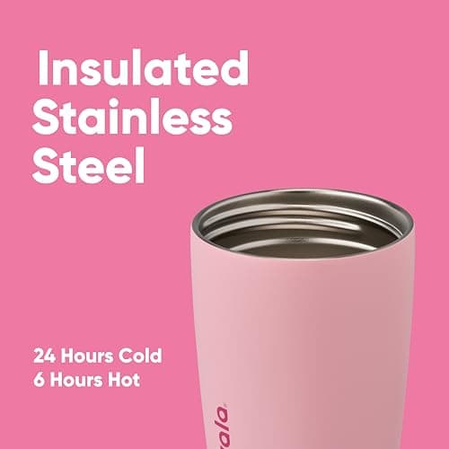 Owala SmoothSip Slider Stainless Steel Coffee Tumbler, 355ml, Pucker Up — view 4