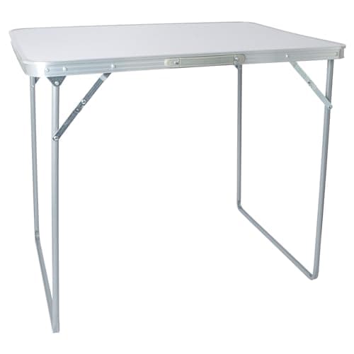 Harbour Housewares Folding Table - 80cm x 60cm - White - Small Metal Trestle Tables Foldable Portable Side Table for Indoor, Outdoor, Garden, BBQ, Pinic, Dining, Camping