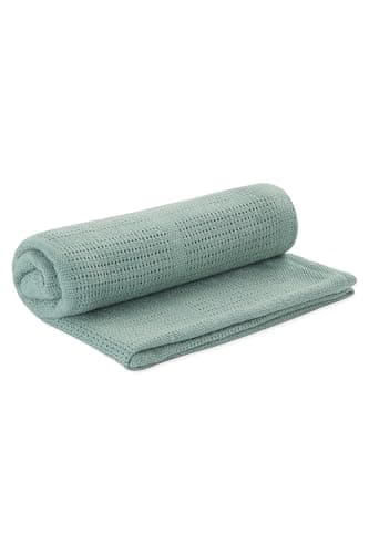 MORI Organic Cotton & Bamboo Cellular Muslin Blanket 70x100cm, Mint