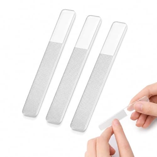 3Pcs Nano Glass Nail Files, Professional Crystal Nail Polisher Buffers, Reusable Washable Manicure Tools for Natural Nails, Portable 9cm Size