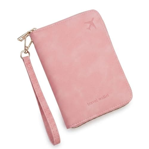 Yuiturt Family Passport Holder, RFID Travel Wallet - Pink