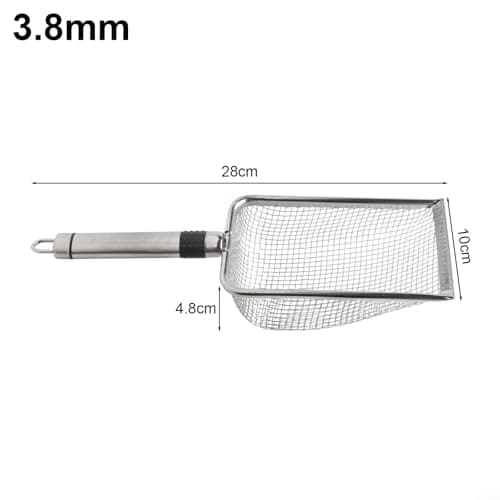 Stainless Steel Garden Soil Sieve with Ergonomic Handle Multi-Size Mesh Strainer For Compost Sand Screening Outdoor Planting Tool Set 31x15x12cm(3.8mm) — view 4