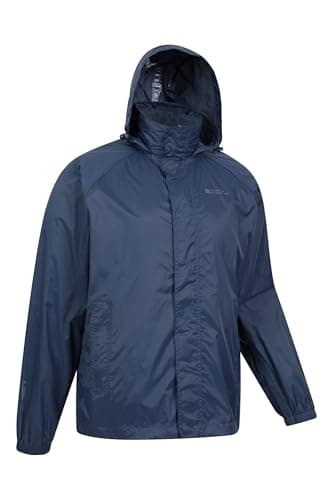 Mountain Warehouse Pakka Mens Waterproof Packable Jacket - Foldaway Hood Jacket, High Vis Mens Coat, Lightweight Rain Jacket - for Wet Weather & Travelling, Navy, XXL — view 4