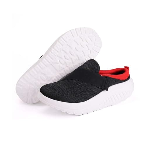 Breathable Mesh Slip On Slippers for Men and Women, Quick-Dry Casual Sandals with Flexible Sole for Indoor, Outdoor, Beach, and Travel Use (Red, 7) — view 4