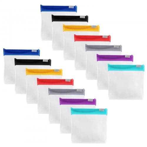 Merzio 14 Pcs Reusable Zip Seal Pill Bags for Travel, Small Storage Pouches