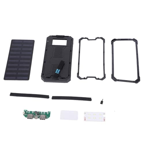 OPPWONG Dual USB 20000mAh Fast Charging Solar Power Bank Case Kit for Outdoor Activities (Black) — view 6