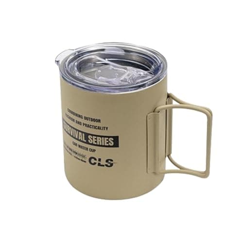 KIOALXZ Double Wall Insulated Coffee Cup Travel Mug with,Khaki,7.9x9cm — view 6