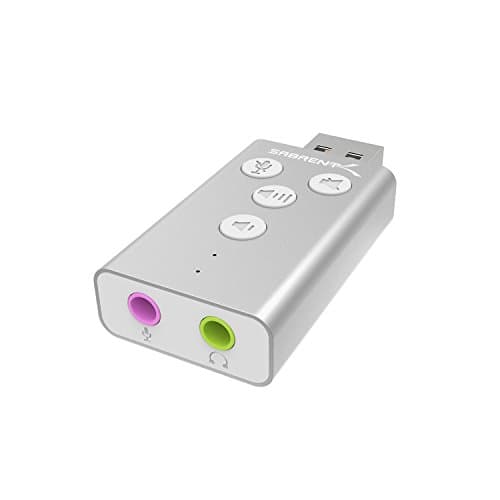 SABRENT External Sound Card Aluminum USB 3D Stereo Audio Adapter for Windows and Mac. Plug and Play, Silver (AU-DDAS) — view 2