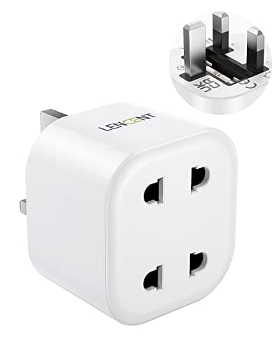 LENCENT Shaver Plug Adaptor, UK 2 Pin to 3 Pin 13A Fuse Adapter Plug Socket