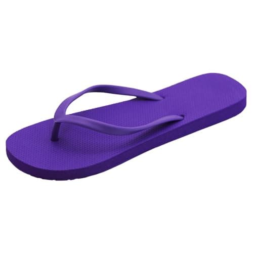 Slim Flip Flops for Women, Ladies Slippers Flat Sandals, Lightweight Basic Thongs Rubber Slides Slip-on Summer Shoes (Purple, Adult, Women, 6, Numeric Range, UK Footwear Size System, 7, Medium)