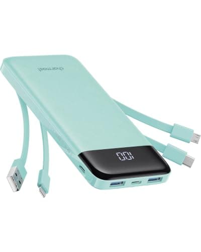 Charmast Power Bank with Built in Cables X 4, 10000mAh Portable Charger