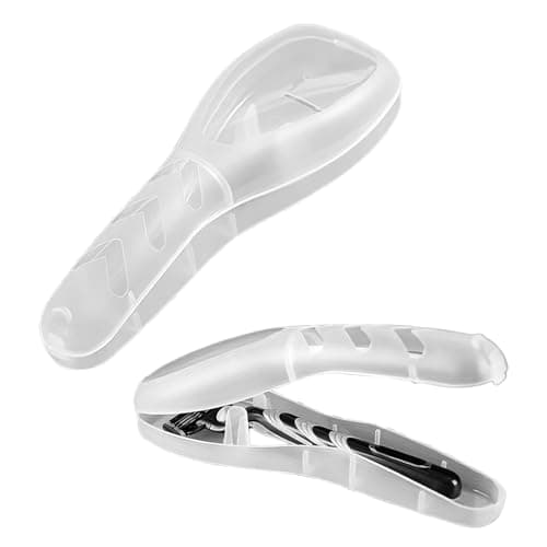 UEKPDM 2-Pack Transparent Travel Razor Case, Hard Plastic Waterproof Safety Cover for Men/Women, Portable Shaver Holder for Camping, Trips & Gym