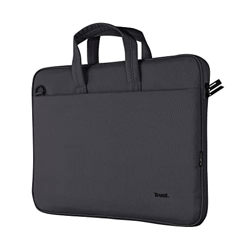 Trust Bologna Slim Messenger Bag 16 Inch with Shoulder Strap, Black