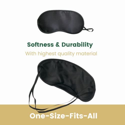 2pcs Eye Mask for Sleeping Shade Cover Blindfold Eye Patches Travel Sleep Cover | Nap Travel Gift Breathable Eye Blinder with Nose Pad for Men Women (Black) — view 4