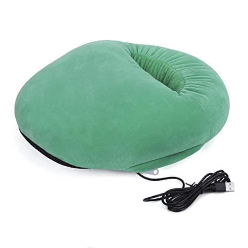 USB Heated Foot Warmer Furry Heating Slippers Shoes for Cold Feet Winter Plush Faux Fur Foot Heater Warming Cushion Pouch Portable Electric Foot Warmer for Men Women Elderly