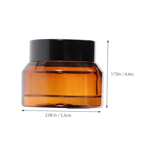 SOLUSTRE 5pcs Refillable Travel Containers 15g Tiny Brown Glass Cream Jars with Pp Lids for Storing Cosmetic Items and Creams, for Travel and New Year Use Random Color — view 2
