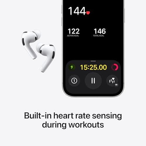 Apple AirPods Pro 3 Wireless Earbuds, Active Noise Cancellation, Live Translation, Heart Rate Sensing, Hearing Aid Feature, Bluetooth Headphones, Spatial Audio, High‑Fidelity Sound, USB‑C Charging — view 3