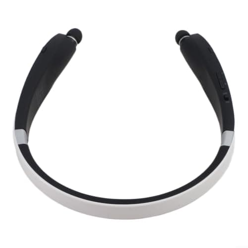 Foldable Neckband Headset with Noise Cancelling for Sports, Retractable Wireless Earbuds Set Made of Lightweight ABS Material in Black (White) — view 6