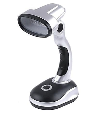 Garden Mile Portable Desk Lamp | Battery Powered 12 White LED Light Table Lamp | Flexible Cordless Wireless Bedside Lamps | Modern Lighting for Camping Home Office Computer Desk