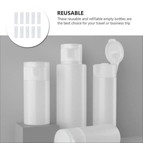 TOYANDONA 10 Pack Refillable Pp Pe Flip Cap Squeeze Bottles, 12ml Travel Empty Bottles for Lotion, Sunscreen, Reusable Toiletry Containers for Business Trips — view 3