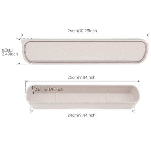 OriGlam 1pcs Portable Flatware Box Travel Tableware Storage Case Box, Utensil Case Flatware Storage for Cutlery Kit, 24 x 6 cm (Beige) — view 5