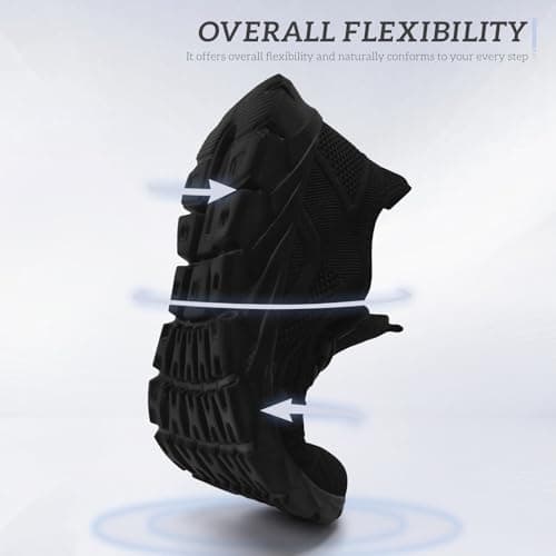 Trainers Men Black Gym Running Shoes Slip On Sneakers Black Mens Size 10 — view 5