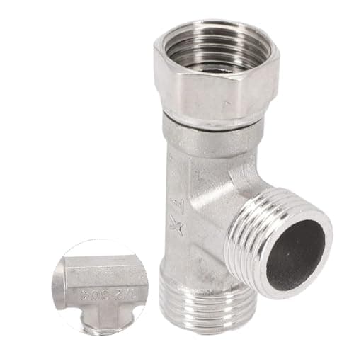 Universal Ball Valve Adapter Valve 3 Way Diverter T Shape Converter for Bath Toilet/Bidet Sprayer Shower Head/G1/2 Pipe Fittings