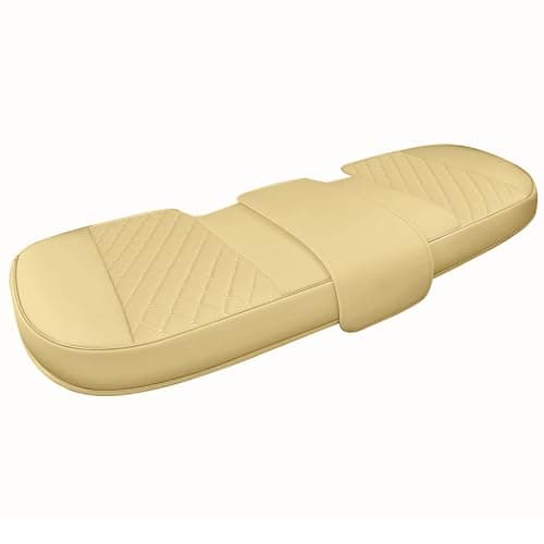 SanQing Luxury PU Leather Car Back Seat Covers Protectors Cushions for Back Seat Bottoms Compatible with 90% Vehicles (Sedan SUV Truck Mini Van) (BEIGE Backseat)