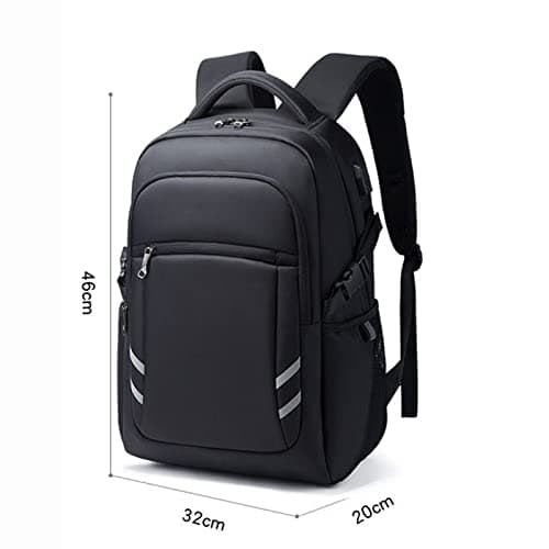 QQYG Waterproof Men's Backpack with USB Headphone Plug Multifunctional Large Capacity Outdoor Travel Computer Unisex Student Bag,Maroon,46 * 32 * 20CM — view 4