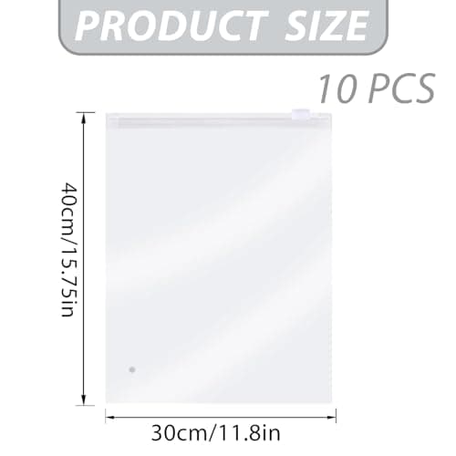 Shensuii Zip Lock Bags for Storage, 10Pcs White 30 X 40cm — view 2