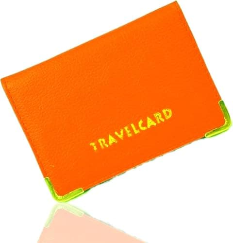 ORCHIDS Unisex Travel Bus Pass Holder – Slim ID, Credit Card & Ticket Wallet Cover Case (Orange) — view 3