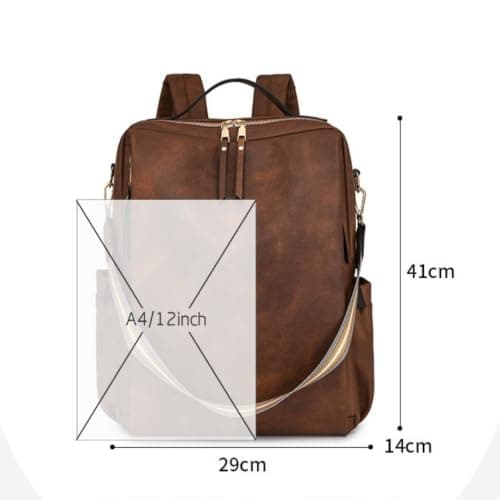 Mohiriya Women's Backpack, Faux Leather Travel Bag, Large Capacity Backpack and Shoulder Bag — view 2