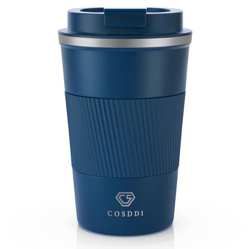 CS COSDDI Travel Mugs, Insulated Coffee Cup with Leakproof Lid - Reusable Coffee Cups Travel - Car Coffee Cup - Stainless Steel Mug for Hot and Cold Coffee