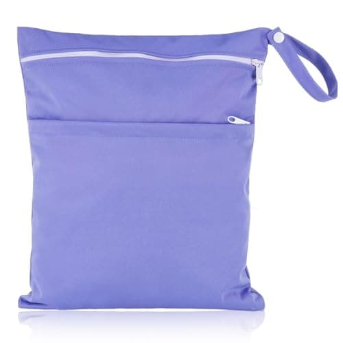 ZPLASK Wet Bag, Wet Clothes Bag, Waterproof Reusable Portable Small Wet Bag, Washable Wet Bags for Swimming Camping Travel Gym Pool Beach for Storage Dry Or Wet Clothes 14.1X11.6 Inch (Purple)