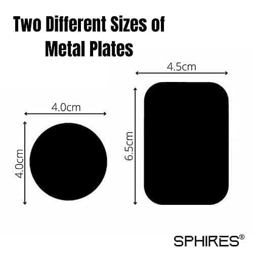 sphires 4 Pack Metal Plate for Magnetic Phone Car Mount 2 X Round and 2 X Rectangular Metal Plate for Car Magnetic Phone Holder — view 2
