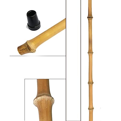 AMOCHO Bamboo Wood Walking Stick for Men and Women，80cm/31in, 85cm/33in, 90cm/35in，Walking Cane for Seniors，canes for Fathers Mothers (Size : 90cm/35in), Onecolor — view 3