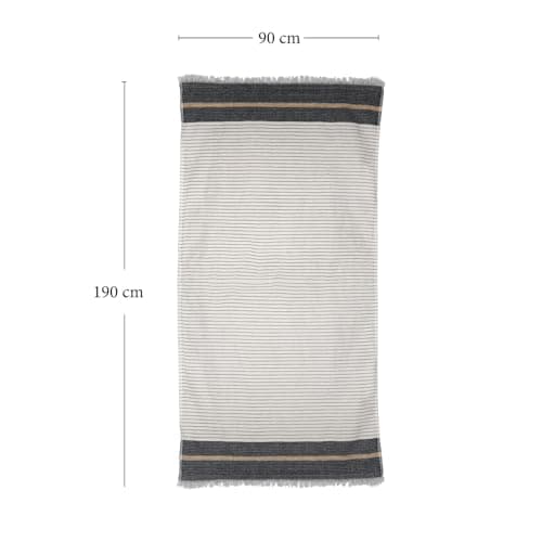 BERCA HOME Olympos Turkish Beach Towel – 100% Cotton Peshtemal Hammam & Bath Towel – Lightweight, Quick Dry, Sand Free – 90 × 190 cm (Black) — view 3
