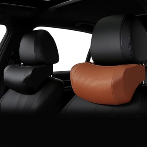 Car Neck Pillow Memory Foam - Ergonomic Cervical Support for Pain Relief & Fatigue Reduction - Breathable Headrest Cushion with Adjustable Straps for Wide Fit(White) — view 4