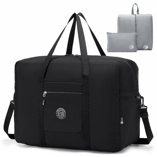 SPAHER Large Cabin Bag 55x40x23 Lufthansa Wizzair Foldable Travel Duffle Bag 50L Carry-on Hand Luggage Lightweight Airport Holdall Tote Overnight Weekend Suitcase Bag Waterproof Handbag Women Men