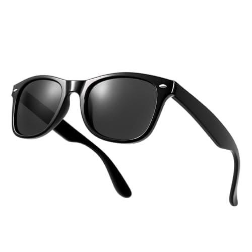 Komonee Drifter Sunglasses UV400 Protection Black Classic Style Retro Sun Shades Eye Glasses Unisex For Men Women Travel & Fashion – Lightweight Frame Fashion Eyewear Outdoors