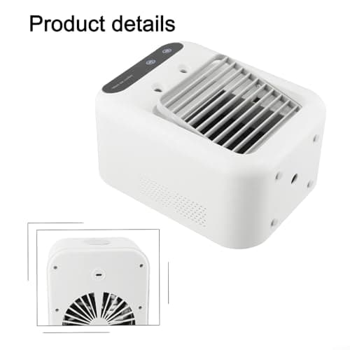 Feeshoppher Portable Air Conditioners Personal USB Rechargeable Cooler Fans with 1800mAh 2 Speeds 2 Mist Modes Quiet Operation Cooling Fan for Car Office Travel Home Use — view 3