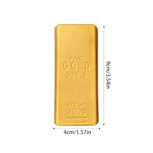 Butter Squishy, Gold Bar Shaped Stress Relief Toy, Soft Squeeze Fidget Toy — view 2
