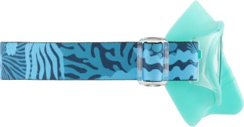 CRESSI since 1946 - Force Mask - Separate Polycarbonate Lenses and Soft TPR Face Mask Ideal Snorkelling Surface Swimming and Beach Holidays - Aqua Green Elastic Strap Coral Blue - One Size - Adult — view 3