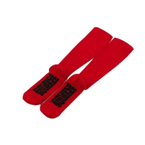 Main Squeeze Compression Socks for Women & Men — Knee High 15-20 mmHg Graduated Compression Stockings — Flight Travel & Nurse Support — Cushioned, Breathable, Stylish All-Day Wear - Juicy Red, Small