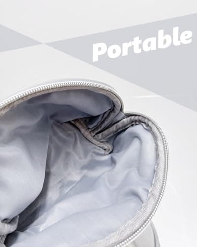 Intonowa Small Makeup Bag，Cosmetic Bags for Women，Silver Leather Makeup Pouch, Silver, Shell Bag — view 6
