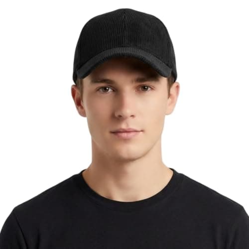 howkuhat Unisex Cotton Baseball Cap Sports Sun Hat Winter Warm Wide Brim Adjustable Outdoor Travel Cap(UK, Alpha, One Size, Black) — view 3