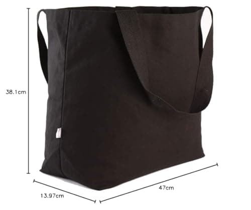 Augbunny Durable 100% Cotton 12oz Canvas Heavy Duty Extra Large Grocery Bag Beach Tote Shopping Bag Multi Purpose Tote. — view 6