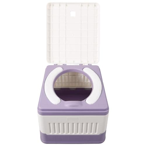 PRETYZOOM Purple Foldable Portable Toilet for Camping and Travel Pp Pvc